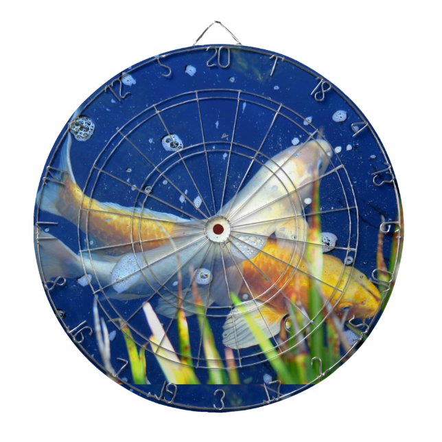 japanese koi pond dartboard with darts (Front)