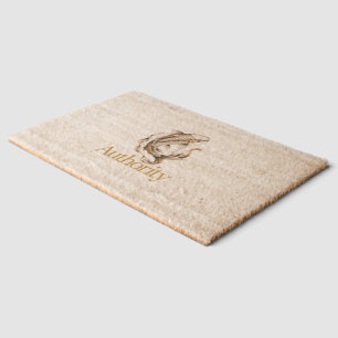 Japanese Koi Symbol of Authority Strength Fiber Doormat
