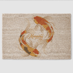 Japanese Koi Symbol of Meaning and Zen Inspiration Fiber Doormat