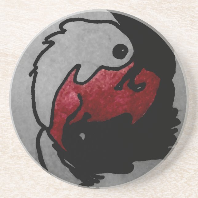 Japanese Koi Ying-Yang Coaster (Front)