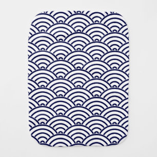 Japanese Koinobori Fish Scale in Delft Blue Burp Cloth