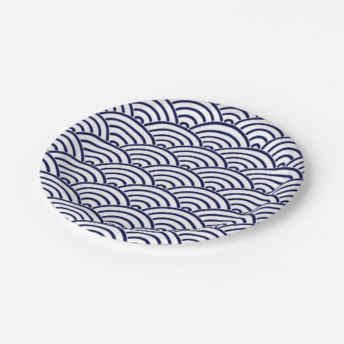 Japanese Koinobori Fish Scale in Delft Blue Paper Plates