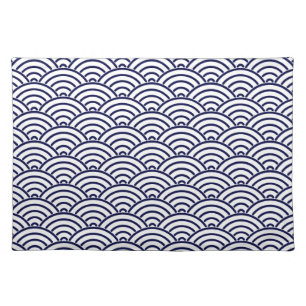 Japanese Koinobori Fish Scale in Delft Blue Placemat