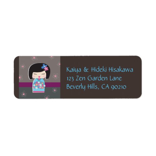 Japanese Kokeshi Doll Address Labels