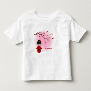 Japanese kokeshi doll at sakura name girl shirt