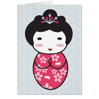 Japanese Kokeshi Doll Cards