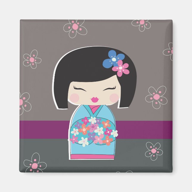 Japanese Kokeshi Doll Magnet (Front)