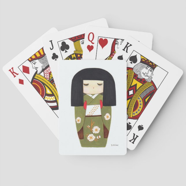 Japanese Kokeshi Doll  Poker Cards (Back)