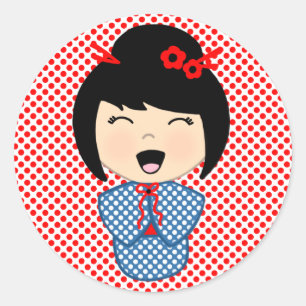 Japanese Kokeshi Doll Sticker
