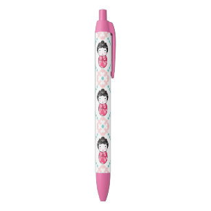 Cute Gel Pens Japanese Kokeshi Doll Set of 4 Pens, Kawaii Gel Pens