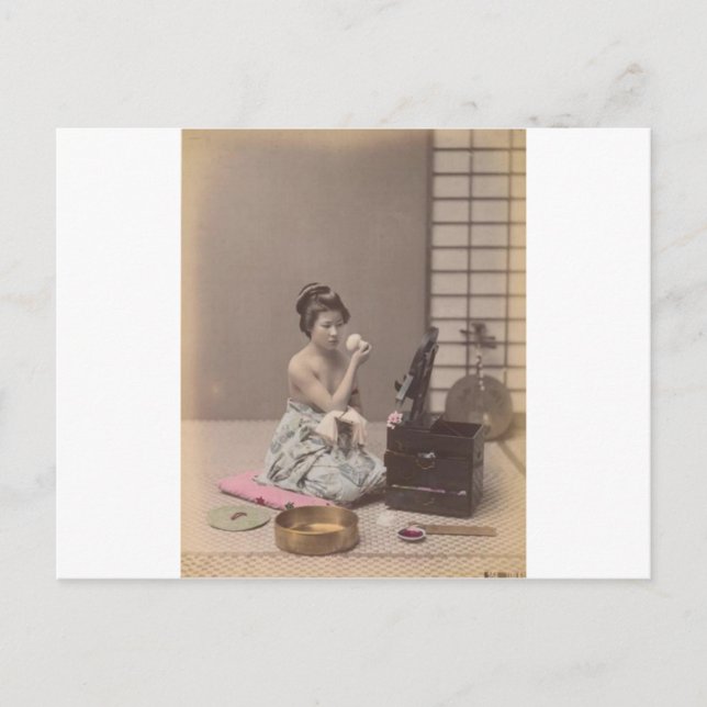 Japanese Lady Geisha Asian Vintage Art Postcard (Front)