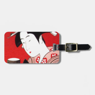 Japanese Lady Tea Serving Ceremony Art Print Luggage Tag