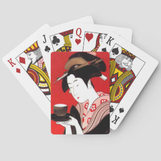 Japanese Lady Tea Serving Ceremony Art Print Poker Cards