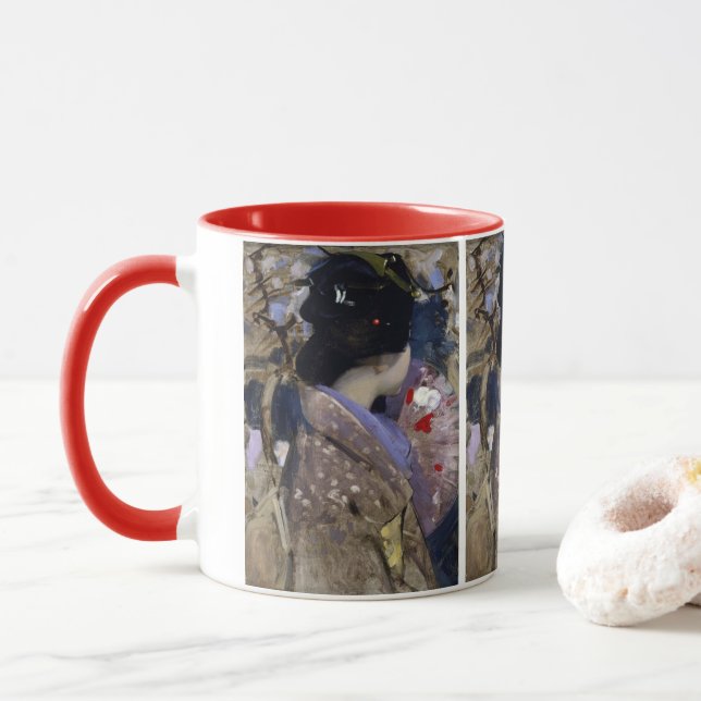 Japanese Lady with a Fan by George Henry Mug (With Donut)
