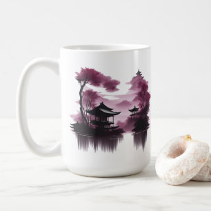 Japanese Lakeside Scene Coffee Mug