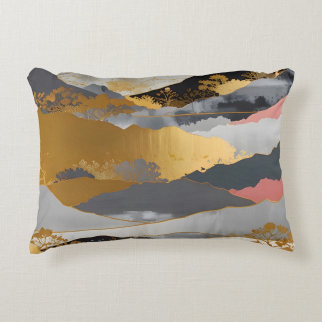 Japanese Landscape Accent Pillow (Front)