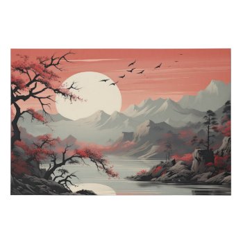 Japanese Landscape Art Faux Canvas Print by ErikaKai at Zazzle