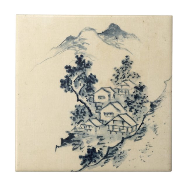 japanese landscape ceramic tile (Front)