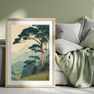 Japanese Landscape Illustration Art   Vintage Poster
