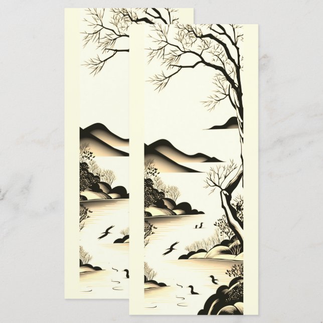 Japanese Landscape Ink Art No3 (Front/Back)