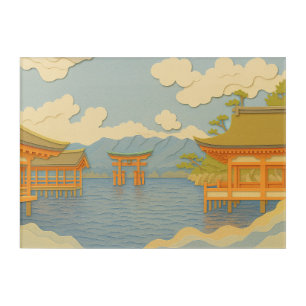 JAPANESE Landscape Itsukushima Paper Cutting Acrylic Print