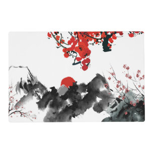 Japanese landscape Laminated Placemat
