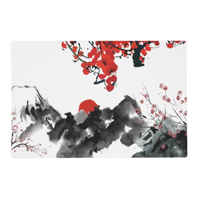 Japanese landscape Laminated Placemat (Front)