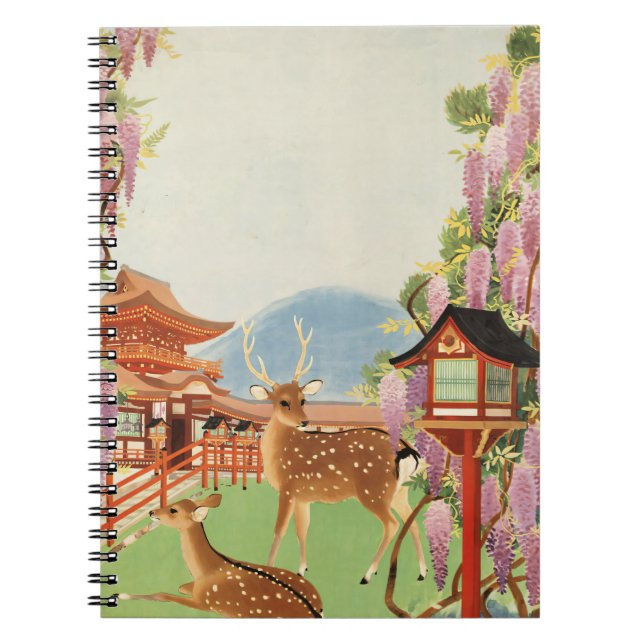 JAPANESE Landscape | sacred deer of Nara |  temple Notebook (Front)