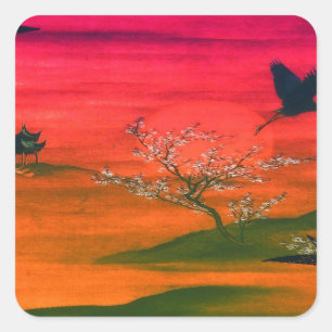 JAPANESE LANDSCAPE  SQUARE STICKER
