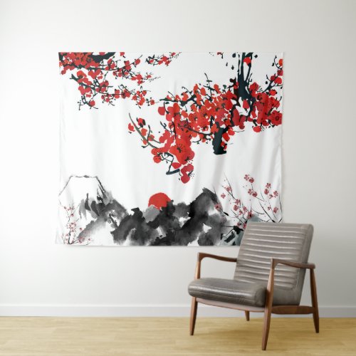 Japanese landscape Tapestry