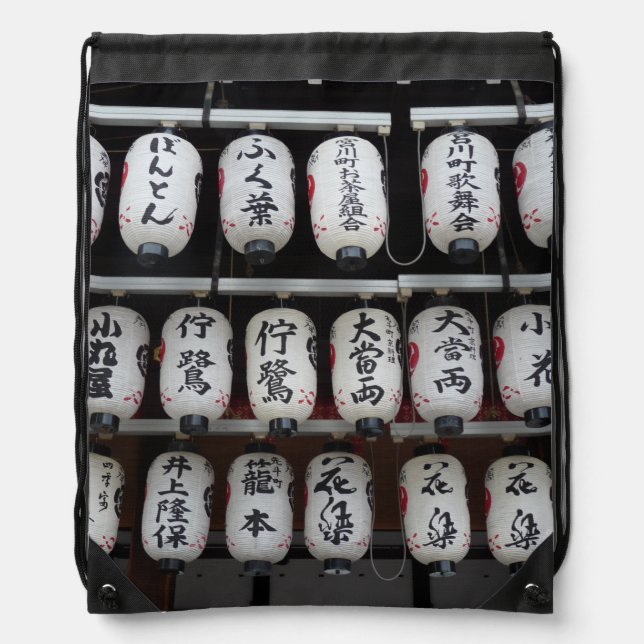 Japanese Lanterns Drawstring Bag (Front)