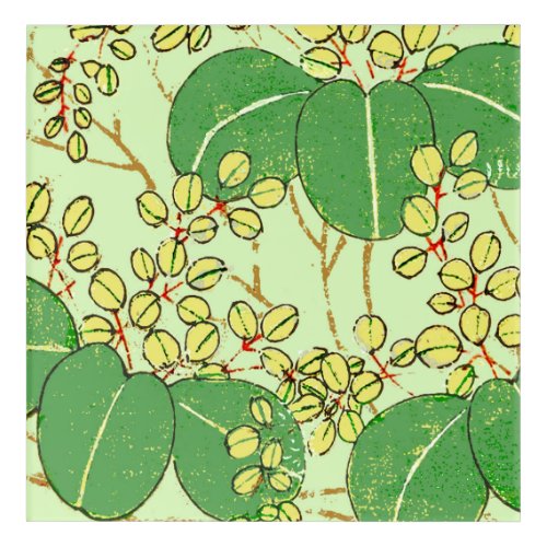 Japanese Leaf Floral Botanical Art Pattern