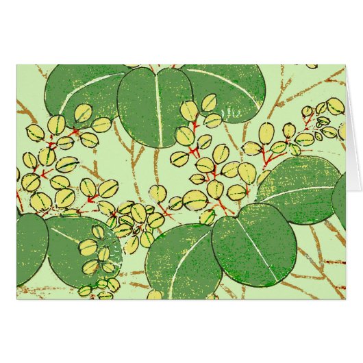 Japanese Leaf Floral Botanical Art Pattern (Front Horizontal)