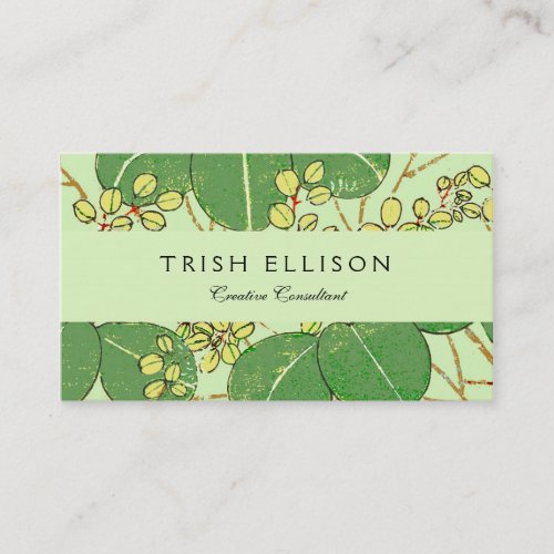 Japanese Leaf Floral Botanical Art Pattern Business Card