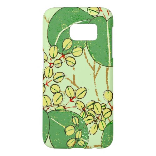 Japanese Leaf Floral Botanical Art Pattern Samsung Galaxy S7 Case