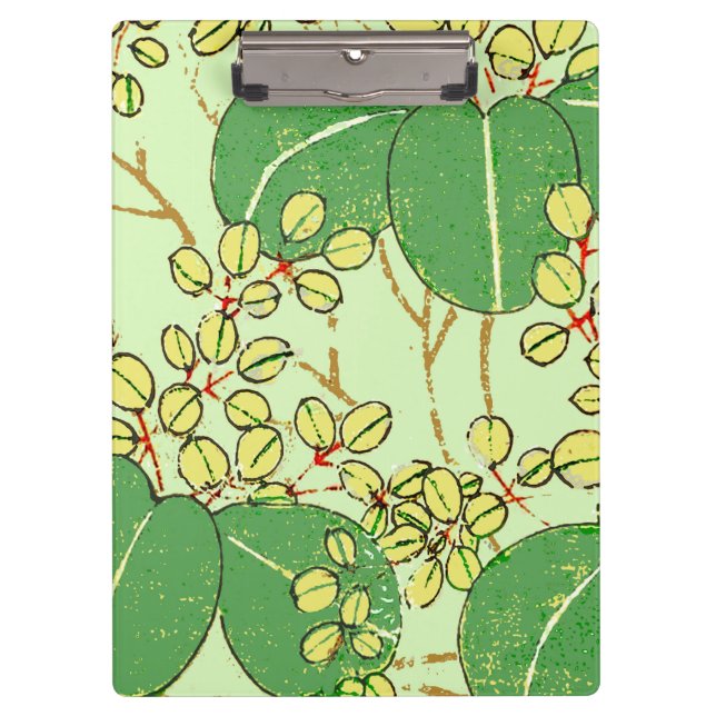 Japanese Leaf Floral Botanical Art Pattern Clipboard (Front)