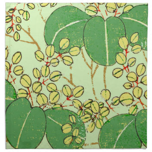 Japanese Leaf Floral Botanical Art Pattern Cloth Napkin