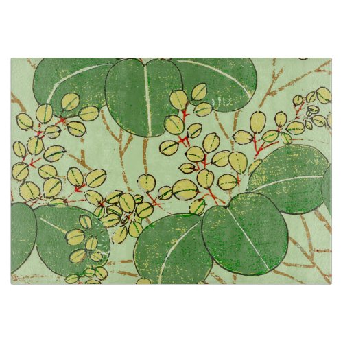 Japanese Leaf Floral Botanical Art Pattern Cutting Board