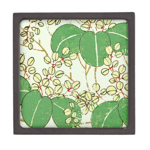 Japanese Leaf Floral Botanical Art Pattern Gift Box