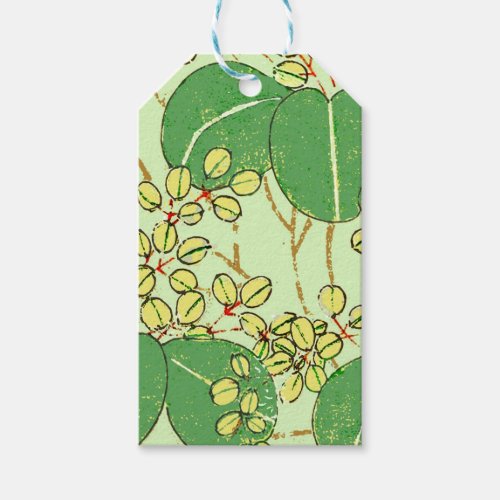 Japanese Leaf Floral Botanical Art Pattern Gift Tags