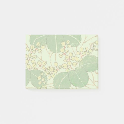 Japanese Leaf Floral Botanical Art Pattern Post_it Notes