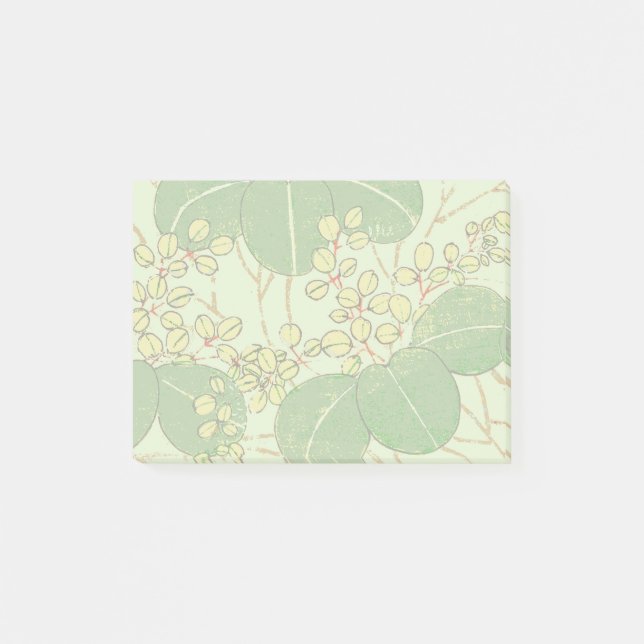 Japanese Leaf Floral Botanical Art Pattern Post-it Notes (Front)