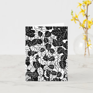 Japanese Leaf Print, Black and White Card