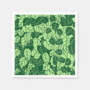 Japanese Leaf Print, Emerald and Lime Green Napkins
