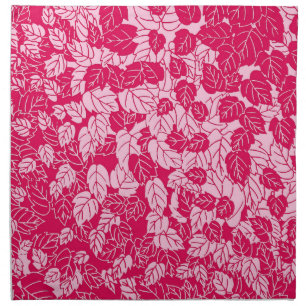 Japanese Leaf Print, Fuchsia and Light Pink Napkin