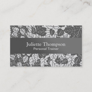 Japanese Leaf Print, Light and Dark Gray / Grey Business Card