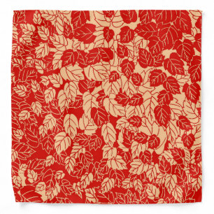 Japanese Leaf Print, Mandarin Orange Bandana