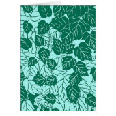 Japanese Leaf Print, Turquoise and Aqua (Front)