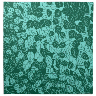 Japanese Leaf Print, Turquoise and Aqua Napkin