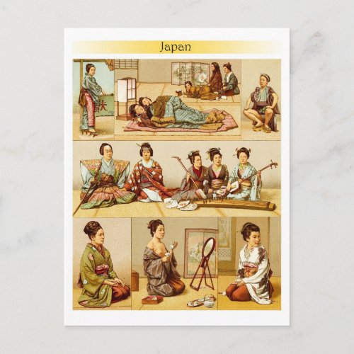 Japanese Lifestyle on Traditional Mat Floors Postcard